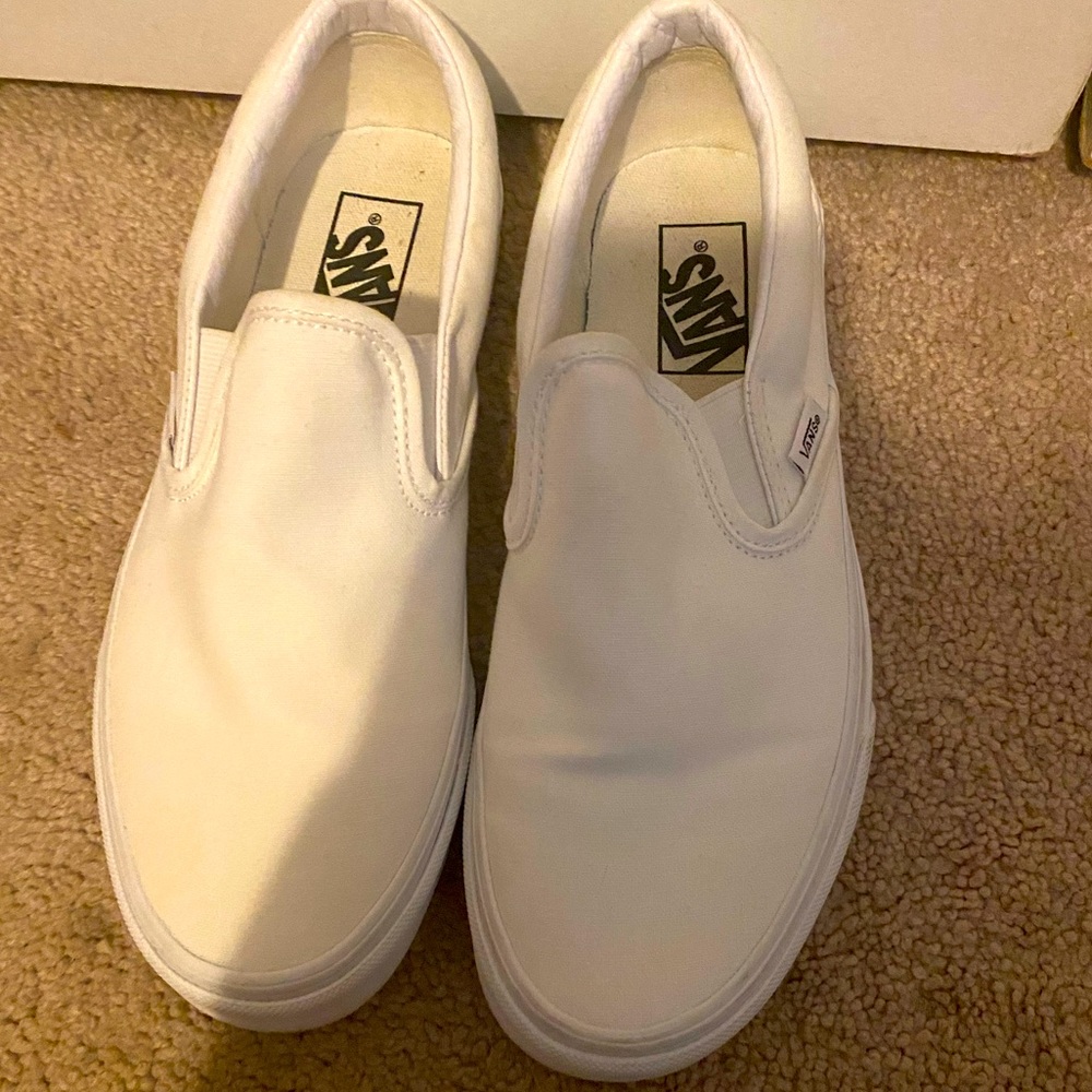 White slip-on vans